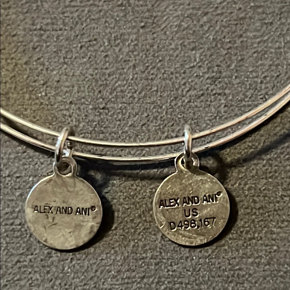 Alex and Ani Silver and Beige Beaded Expandable Bracelet with Charms - Picture 8 of 11